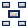 5X Double Socket Surround, Acrylic Back Panel or Plate, Protect