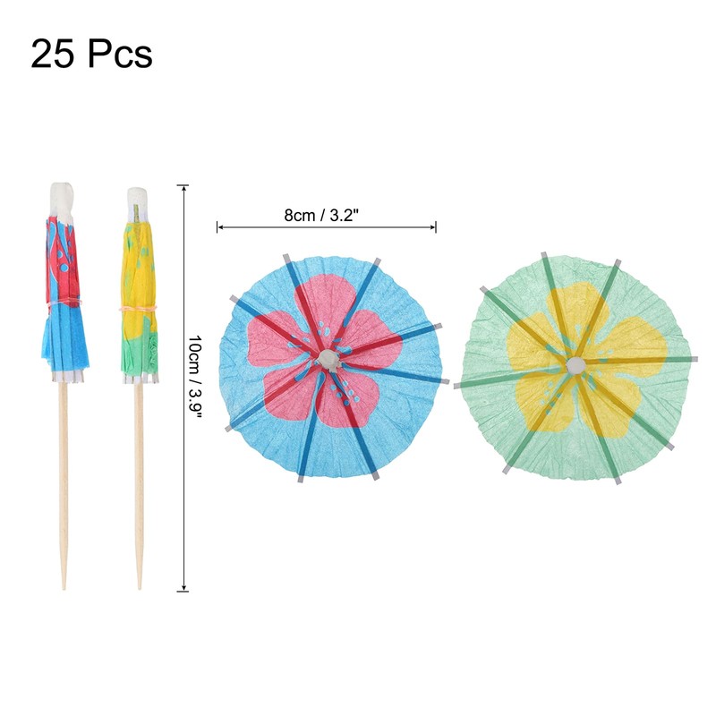 MECCANIXITY 25 Pcs Mini Drink Umbrellas Cocktail,3.9 Inch Cocktail Picks
