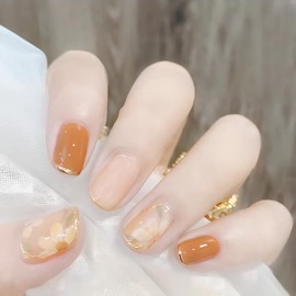 [ALLEVG] Nail Tips, 24 Pieces, Short, Spring, Summer, Popular, Japanese Style, Cute, Bride Nails, Stylish, Simple, False Nails, Coming-of-Age Ceremonies, School Entrance Ceremonies, Graduations