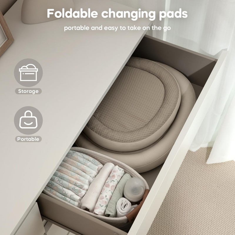 Mamatepe Baby Changing Pad, Soft, Foldable Leather Diaper Changing Pad,