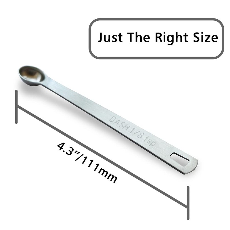 BERYLER 5PCS 1/8 Teaspoon(1/8tsp, 0.625 ml, Dash) Single Tiny Measuring