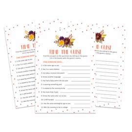 Inkdotpot Find The Guest Baby Shower Game - Fun Party Games Activities, Decorations, Little Pumpkin Theme Baby Shower Party Collection - Pack of 50