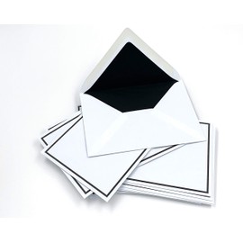25 Mourning Envelopes, C5 225 x 157 mm, with Black Silk Lining and Black Frame