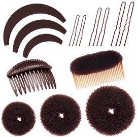 Hair Base Sponge Invisible Hair Clip Comb Bump It Up Volume False Hair Pads Styling Insert Hair Extensions Accessories Brown (AM Brown)