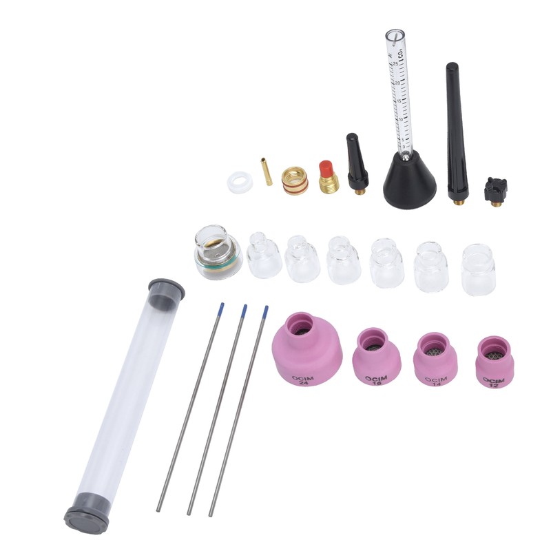 Argon Arc Welding Nozzle Kit Gas Flowmeter Tungsten Needle Sealing