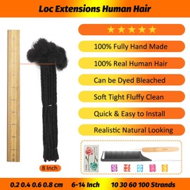 Loc Extensions Human Hair Dreads Extensions for Men Women 0.4 cm 10 Inch 30 Strands T1B/350 Ombre Orange Ginger Ends Dreadlock Extensions Human Hair Locs Extensions Handmade Permanent Locks