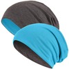 Hatstar Long Slouchy Beanie, 2-in-1 Reversible Jersey Hat in 45