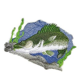 Nature's Bounty Beautiful Custom Fish Portraits[ Lurking Walleye Fish ] Embroidered Iron On/Sew Patch [5" x3. 5"]Made in USA]