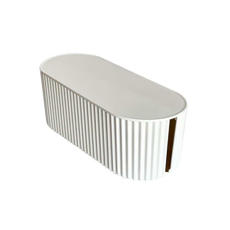 Nineween White Cable Management Box, Plastic Cable Box Organizer with