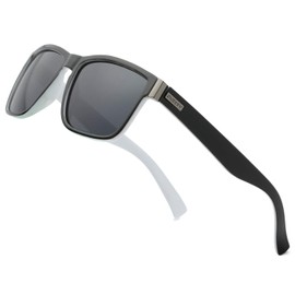 DUBERY Vintage Polarized Sunglasses for Men Women Retro Square Sun Glasses D518, Black