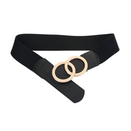 SYMOL Women's Elastic Waist Belt 70 cm - 160 cm Normal Large Waist Leather Belt Stretchy Belt Fashion Woman 5 cm Dress Belt, black