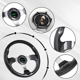 RASTP 12.5'' Golf Cart Steering Wheel for Club Car DS and Club Car DS Precedent EZGO Yamaha Golf Carts(Pane)
