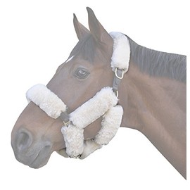 ECP Merino Sheepskin Halter Fleece Set for Horse Protection and Relief, 9 Pieces White