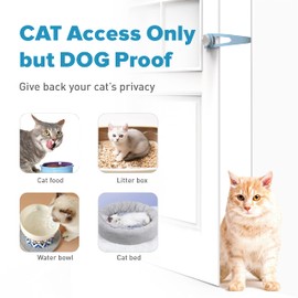 Neobay Adjustable Cat Door Latch, Easy Installation Cat Door Holder Latch to Keep Dog Out of Litter Box, Economical Alternative of Pet Gates and Interior Pet Door, Blue, 2 Packs