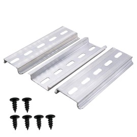 mxuteuk 3pcs DIN Rail Grooved Aluminum RoHS 100mm Length 35mm Width 7.5mm High MXU-DIN-100