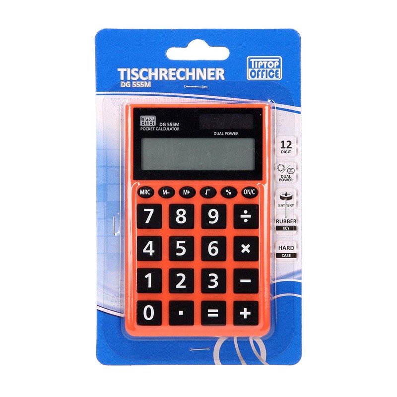 TTO Taschenrechner ''DG-555M'' 12-Stellig, Neon Mix
