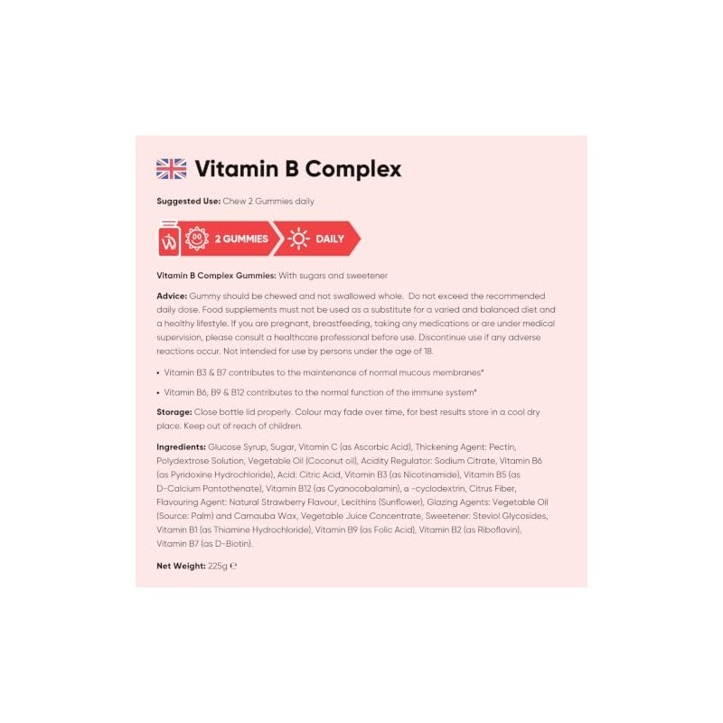 Vitamin B Complex - 90 Gummies - All 8 B
