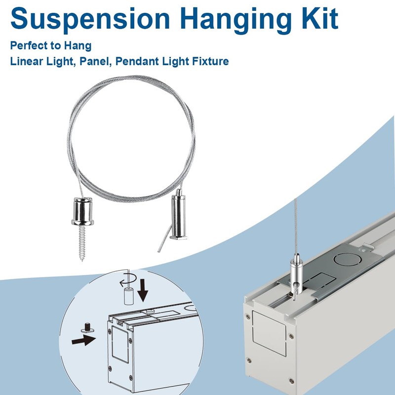 Teemyaa Ceiling Hanging Wire Cable Kit, 4 Sets Wire Cable