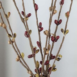 Factory Direct Craft Pack of 12 Oak Lawn Pip Berry Stems Fall Rustic Berries, Farmhouse Home Decor for Table Arrangements and Seasonal Centerpiece Decorations (12" H)