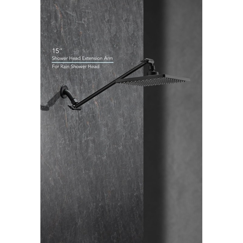 15 Inch Extra Long Adjustable Shower Head Extension Arm With