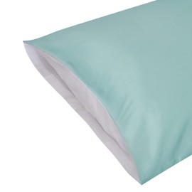 Jasmine Silk Kissenbezug aus 100 % reiner Charmeuse-Seide mit Baumwollunterseite 50 x 75 cm, hypoallergen blau