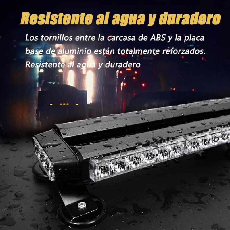 PUNKZZ Barra Torreta Estrobo Codigo Leds Con Base Magnética 26