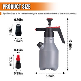 GAOLAOSY 2L Car Wash Pump Foam Sprayer, 0.5 Gallon Pressure Atomizer Water Soap Spray Bottle, Hand Pump Sprayer, Car Wash Foam Gun for Auto Beauty, Wheel Washing, Home and Garden Detailing