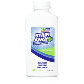 Stain Away Plus Denture Cleanser 8.1 oz bottle (Pack of 2)