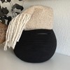 Goodpick Round Rope Storage Basket, Black Small Basket for Socks,