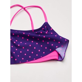 Kanu Surf Traje de baño de 2 Piezas Alania con Volantes para niña, Chloe Punto Púrpura, 12