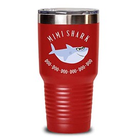 Mimi Shark Doo Doo Tumbler Funny Mimi Gifts for Grandma from Granddaughter Shark Tea Cup for Women Gag Gifts for Mom Coffee Mugs for Mothers Day Birth