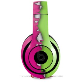 Skin Decal Wrap Compatible with Beats Studio 2 and 3 Wired and Wirelesss Ripped Colors Hot Pink Neon Green Skin Only Headphones NOT Included