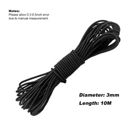 1/8" Bungee Shock Cords,32 Feet Elastic Nylon Cords Kayak Stretch String Rope for Bikes,Tie Downs,Boating,Camping,Cars,Fitness and Outdoor Enthusiasts (1/8 inch x 32 Ft, Black)