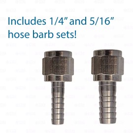 Star Beverage Supply Co. Ball Lock Corny Keg Coupler 1/4" MFL Threaded + 3/8" and 1/4" Barbs GAS / IN