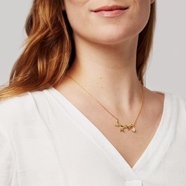 Annie Oak Womens 925 Silver 18k Gold Coral Reef Barrier Princess Length Necklace