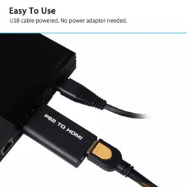 PS2 to HDMI Video Converter Adapter with 3.5mm Audio Output for HDTV Monitor US