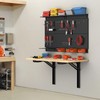 TORACK Heavy Duty Wall Mounted Folding Workbench, Space-Saving Collapsible Wall