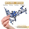 MYMENU Masquerade Mask for Women Shiny Rhinestone Metal Mask Venetian