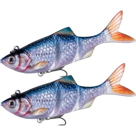 ASYHV Three Piece Biomimetic Fish Bait, Full Water Series, BKK Triple Hook and Sinking Design Suitable for Bass, Trout, Freshwater and Saltwater Baits. (Blue Orange)