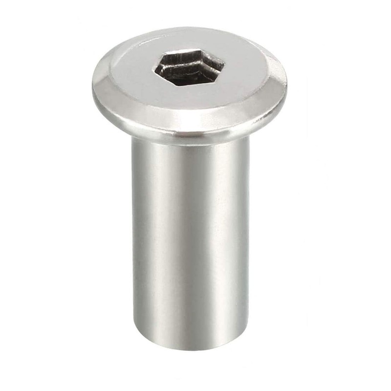 M8x16 Barrel Nuts, Socket Head, Insert Furniture Hexagonal Allen Flat