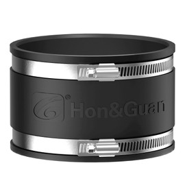 Hon&Guan 100 mm Flexible Rubber Sleeve Rubber Coupling with Two Stainless Steel Clamps, Noise-Reducing Cuff Odourless, Pipe Connector for Pipe Fan, Carbon Filter, Rigid Pipe, Steel Pipe