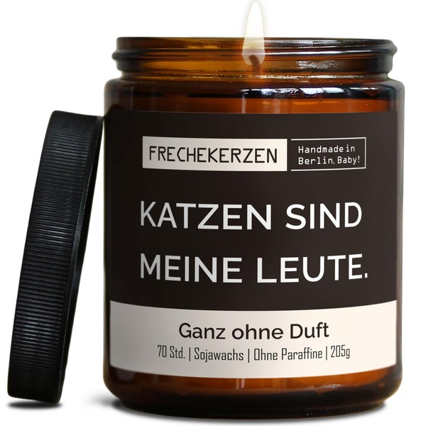 Lustige Duftkerze mit Spruch für Katzen Besitzer & Liebhaber |