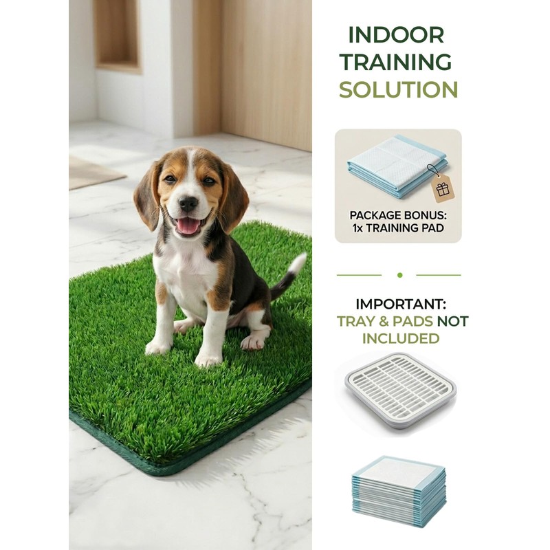 Pawhoo 1.2'' Thick Woven Fake Grass Mat for Dog, Glue-Free