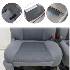 NLQR Steel Gray Driver Side Bottom Replacement Cloth Seat Cover & Foam Cushion Compatible with Ford F150 XL XLT STX XTR 2011-2014 Single Cab SuperCab SuperCrew