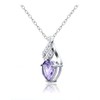 Ice Gems Sterling Silver Amethyst and White Topaz Heart Double