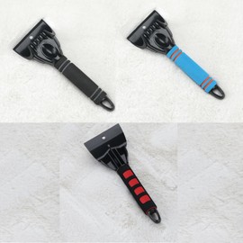 MEISO 3 Stück Scheibenkratzer Auto, Auto Eiskratzer, Schnell Stark Ice Breaker, Scheibenschaber mit Rutschfester Softgriff, Tragbar Autokratzer, Winter Schnee und Frost Entfernung Eiskratzer (B)