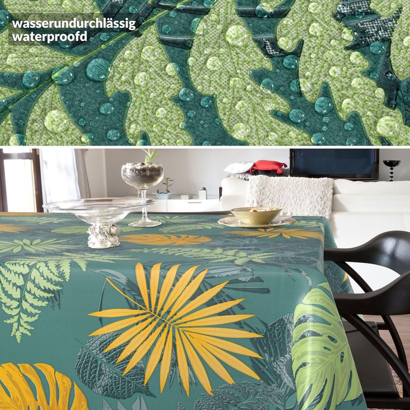 ANRO Oilcloth Tablecloth Washable Wax Tablecloth Garden Tablecloth Round Oval