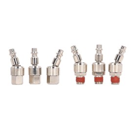 Mavaol 1 4in 18 NPT Pneumatic Quick Connect Fittings, Stainless Steel, Leak Proof, Ball Joint Rotation, for Air Tools, Professional and DIY Use
