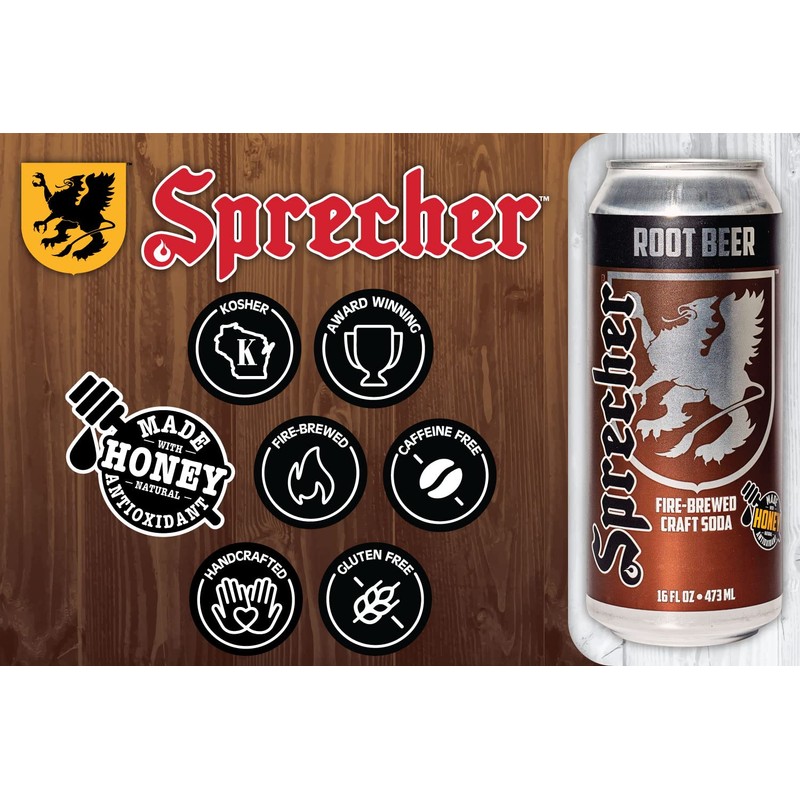 Sprecher Root Beer, Great Tasting, Handcrafted, Fire Brewed, Gourmet,Craft Soda,