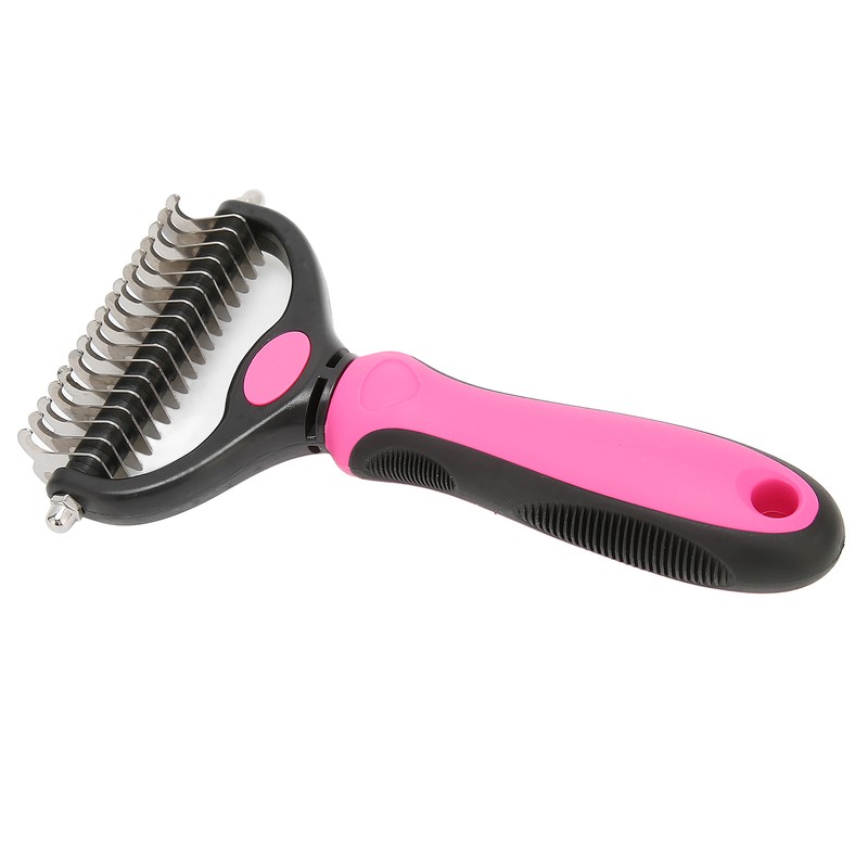 Pet Undercoat Rake Double Sided Knots Removal Grooming Massage Dog
